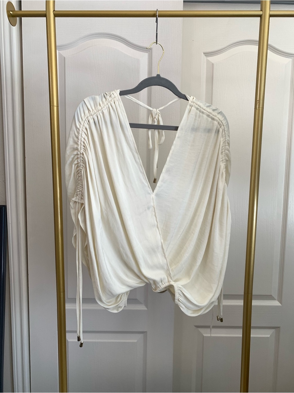 Women’s Cream Ivory Tie-Back Blouse by Free People - new - L